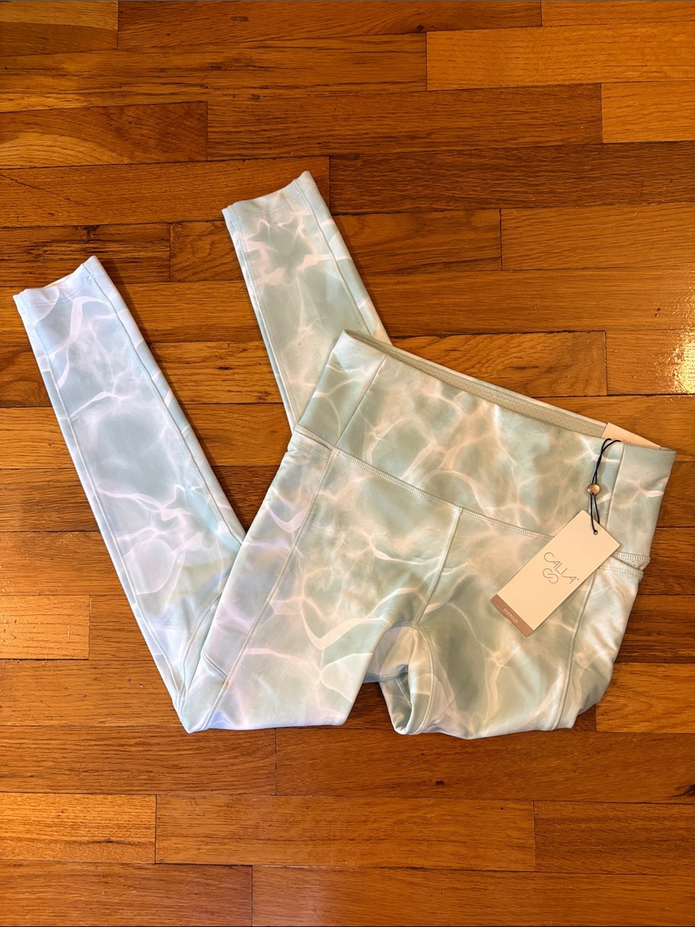 NWT Calia Energize High Rise 7/8 Leggings in Aquatic Coral Green- XS